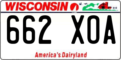 WI license plate 662XOA