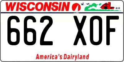 WI license plate 662XOF