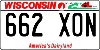 WI license plate 662XON
