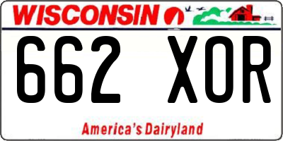 WI license plate 662XOR