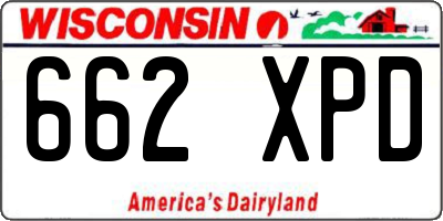 WI license plate 662XPD