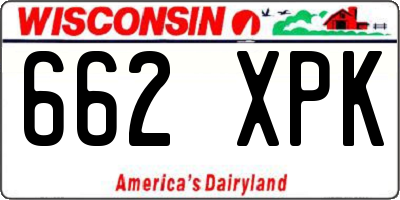 WI license plate 662XPK