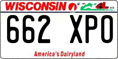 WI license plate 662XPO