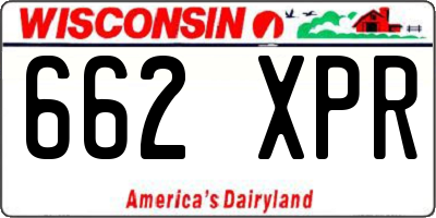 WI license plate 662XPR