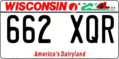 WI license plate 662XQR