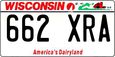WI license plate 662XRA