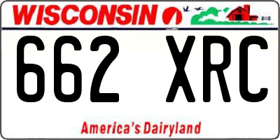 WI license plate 662XRC