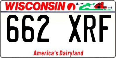 WI license plate 662XRF