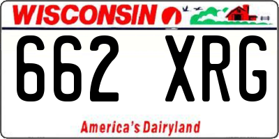 WI license plate 662XRG