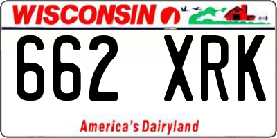 WI license plate 662XRK