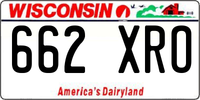 WI license plate 662XRO
