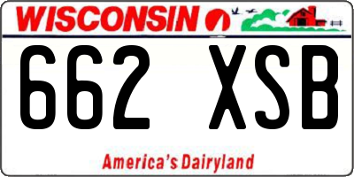 WI license plate 662XSB