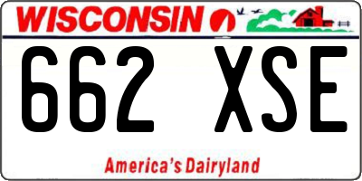 WI license plate 662XSE