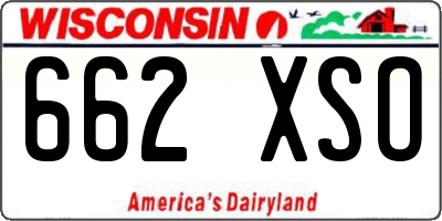 WI license plate 662XSO