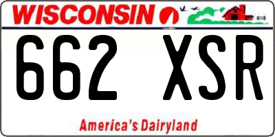 WI license plate 662XSR
