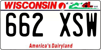 WI license plate 662XSW