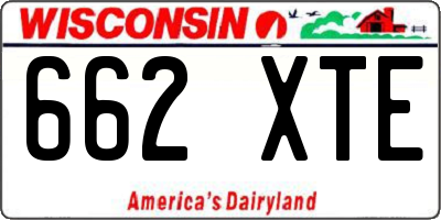 WI license plate 662XTE