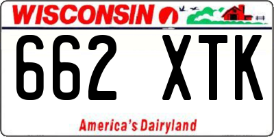 WI license plate 662XTK