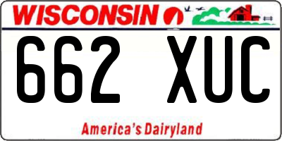 WI license plate 662XUC