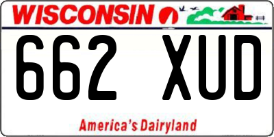 WI license plate 662XUD