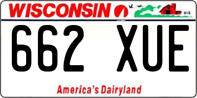 WI license plate 662XUE