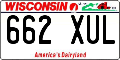 WI license plate 662XUL