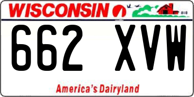 WI license plate 662XVW