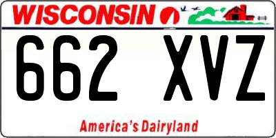 WI license plate 662XVZ