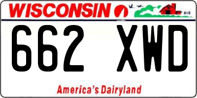 WI license plate 662XWD