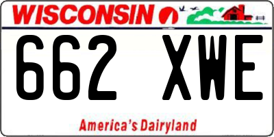 WI license plate 662XWE