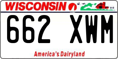 WI license plate 662XWM