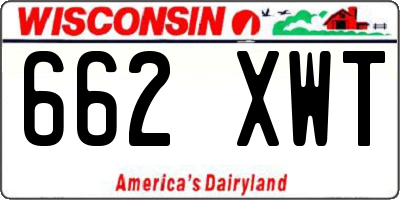 WI license plate 662XWT