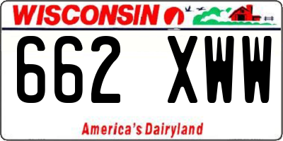 WI license plate 662XWW