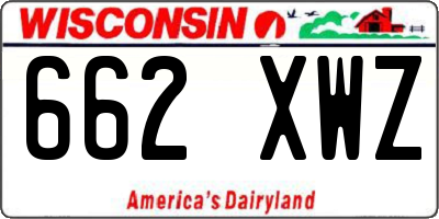 WI license plate 662XWZ