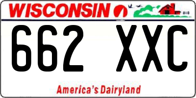 WI license plate 662XXC