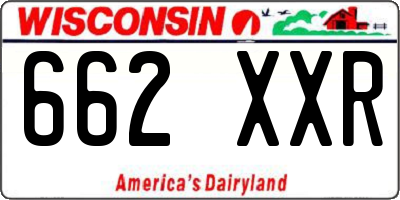 WI license plate 662XXR
