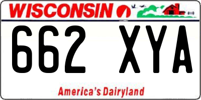 WI license plate 662XYA