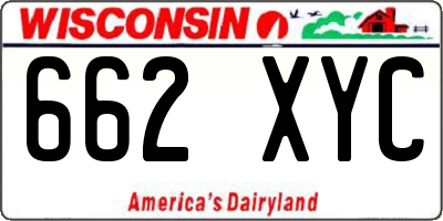 WI license plate 662XYC