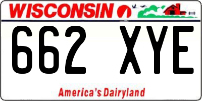 WI license plate 662XYE