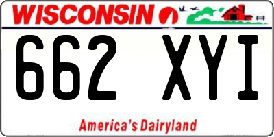 WI license plate 662XYI