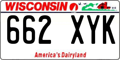 WI license plate 662XYK