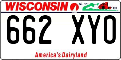WI license plate 662XYO