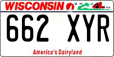 WI license plate 662XYR