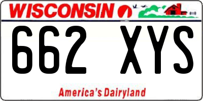 WI license plate 662XYS