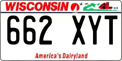 WI license plate 662XYT