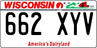 WI license plate 662XYV