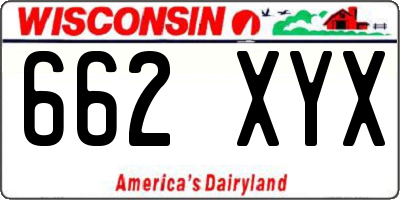 WI license plate 662XYX