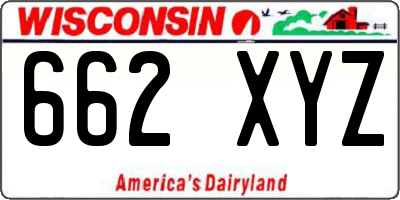 WI license plate 662XYZ