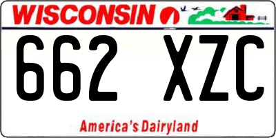 WI license plate 662XZC