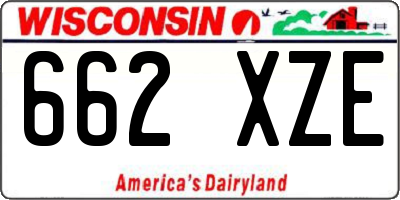 WI license plate 662XZE
